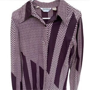 Loubella Extendables Purple and White Patterned Blouse
